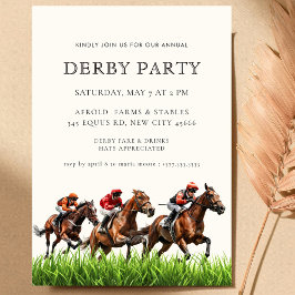 Moderne Pferderennen Derby-Party Reitsport Einladu Einladung