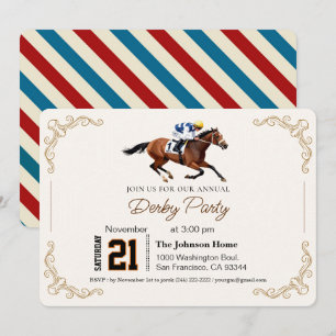 Moderne Pferderennen Derby-Party Reitsport Einladung