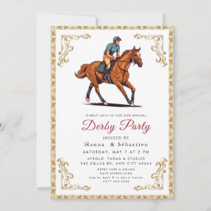 Moderne Pferderennen Derby-Party Reitsport Einladung