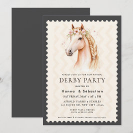 Moderne Pferderennen Derby-Party Reitsport Einladung