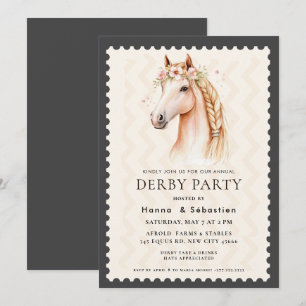 Moderne Pferderennen Derby-Party Reitsport Einladung