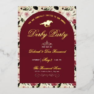 Moderne Pferderennen Derby-Party Reitsport Folie Folieneinladung
