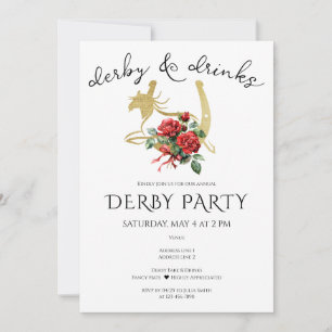 Moderne Pferderennen Derby- und Getränke-Party Rei Einladung