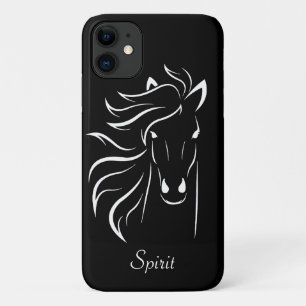 Moderne Pferdesilhouette Bildkunst auf Schwarz Case-Mate iPhone Hülle