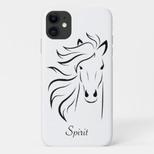 Moderne Pferdesilhouette Bildkunst auf weiß Case-Mate iPhone Hülle