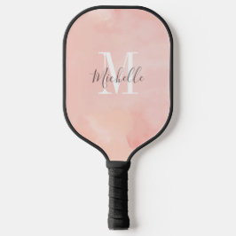 Moderne Pfirsich benutzerdefinierte Initiale und N Pickleball Schläger