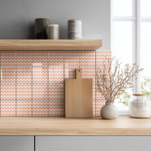 Moderne Pfirsich Burgunder Herringbone Fliese