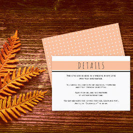 Moderne pfirsichfarbene Details Begleitkarte
