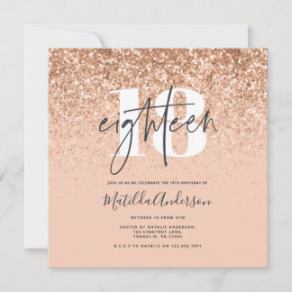 Moderne Pfirsichtypografie 18 Geburtstag