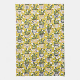 Moderne Pflanze dekorieren Gold Sage Green Geschirrtuch