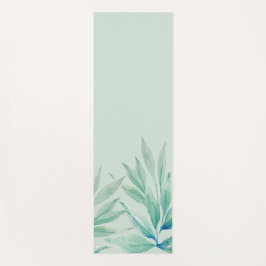 Moderne Pflanze des blauen Ozeans Wasserfarbe Yogamatte