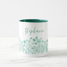 Moderne Pflanze Grün/Weiß Blume