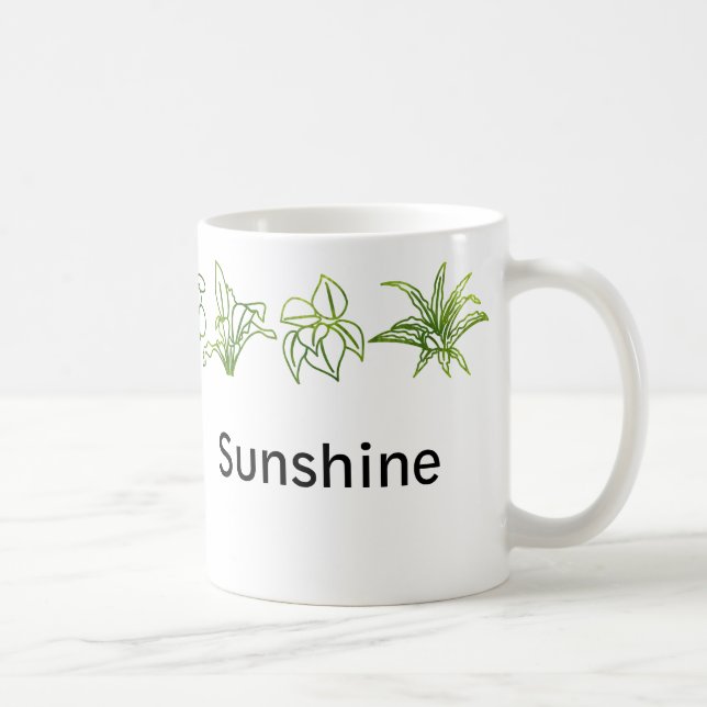 Moderne Pflanze im Grünen Haus personalisiert Mug Kaffeetasse (Rechts)