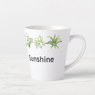 Moderne Pflanze im Grünen Haus Personalisierte Lat Milchtasse