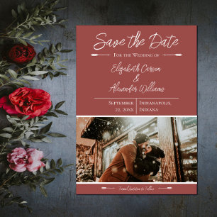 Moderne Photo Save The Date   Terracotta