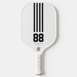 Moderne Pickleball-Namen Schwarz-weiße Streifen Pickleball Schläger