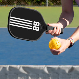 Moderne Pickleball-Namen Schwarz-weiße Streifen Pickleball Schläger