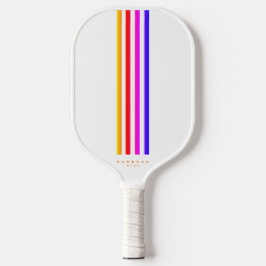 Moderne Pickleball Player Regenbogenstreifen Schläger