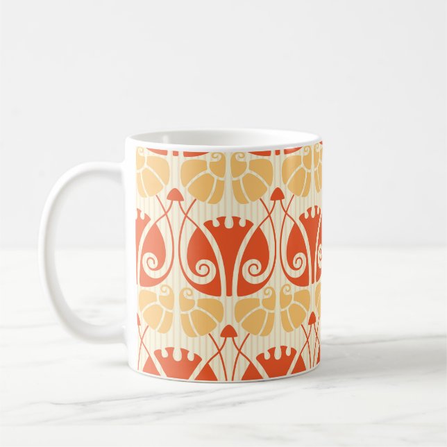 Moderne Pilze: Trendiges Muster Kaffeetasse (Links)