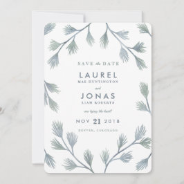 Moderne Pine Green + White speichern Datumskarten Save The Date
