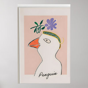 Moderne Pinguin-Illustrationsdruck – Kinderzimmerw Poster