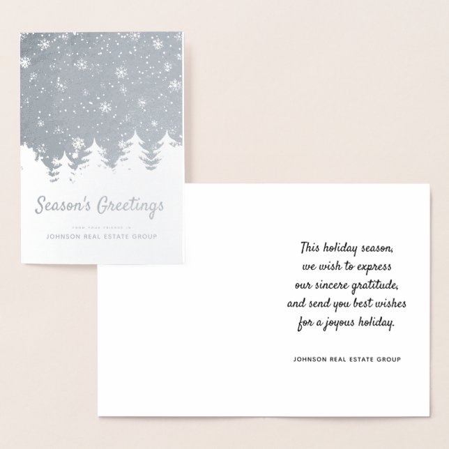 Moderne Pinienbäume | Holiday Greetings Folienkarte (Anzeige)