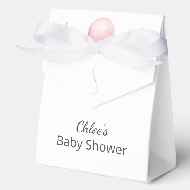 Moderne Pink Balloon Girl Babydusche Geschenkschachtel (Vorderseite)
