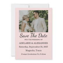 Moderne Pink Blush Hochzeit - Termin merken