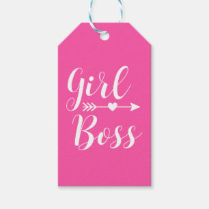 Moderne Pink Boho Girl Boss Geschenktasten Geschenkanhänger