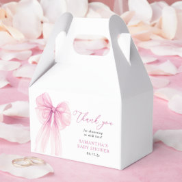 Moderne Pink Bow Baby Dusche Vielen Dank Geschenkschachtel