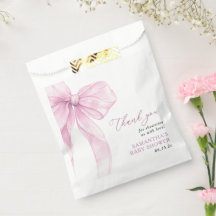 Moderne Pink Bow Baby Dusche Vielen Dank