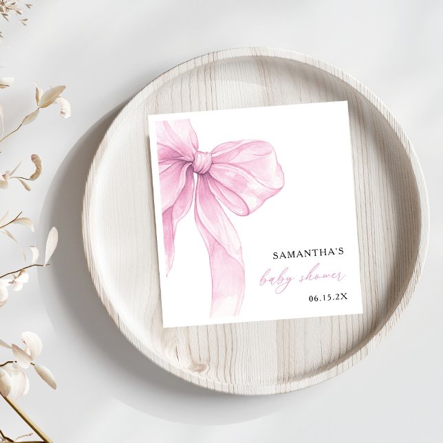 Moderne Pink Bow Babydusche Serviette (Von Creator hochgeladen)