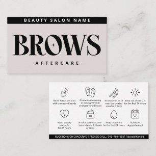 Moderne Pink Brows Aftercare PMU Brow Instruktione Visitenkarte