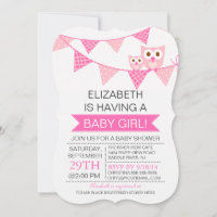 Moderne Pink Bunting Owl GIRL Kinderdusche