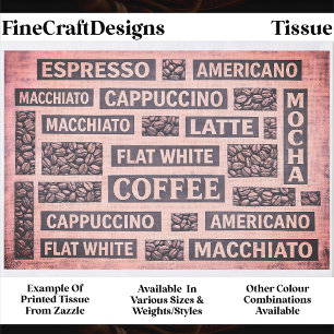 Moderne Pink Coffee Cafe Typografie FC9 Decoupage Seidenpapier