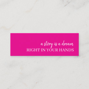 Moderne Pink Dream Quote Minimal Lesebuchzeichen D Mini Visitenkarte