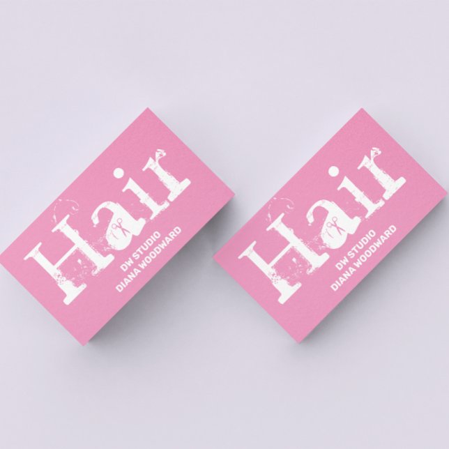 Moderne Pink Fairdresser Business Card Visitenkarte (Von Creator hochgeladen)