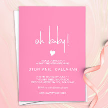 Moderne Pink Girl-Babyduschkarte mit winziger Herz