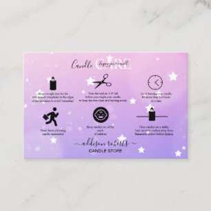 Moderne pink Girl Gradient Candle Care Business Ca Visitenkarte