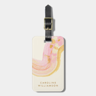 Moderne Pink-Gold-Abstraktion Personalisierte Girl Gepäckanhänger