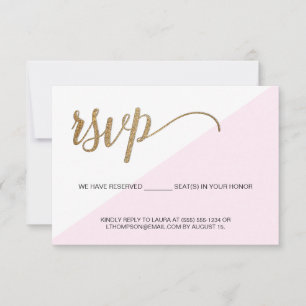 Moderne Pink Gold RSVP sans mailing Siège réservé