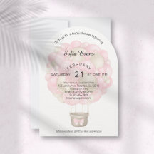 Moderne Pink Hot Air Ballon Babydusche