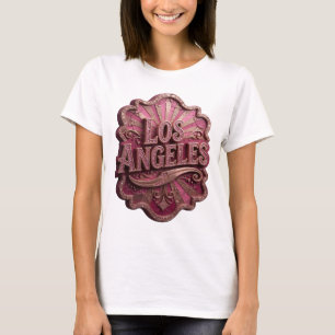 Moderne Pink LOS ANGELES Druck T-Shirt