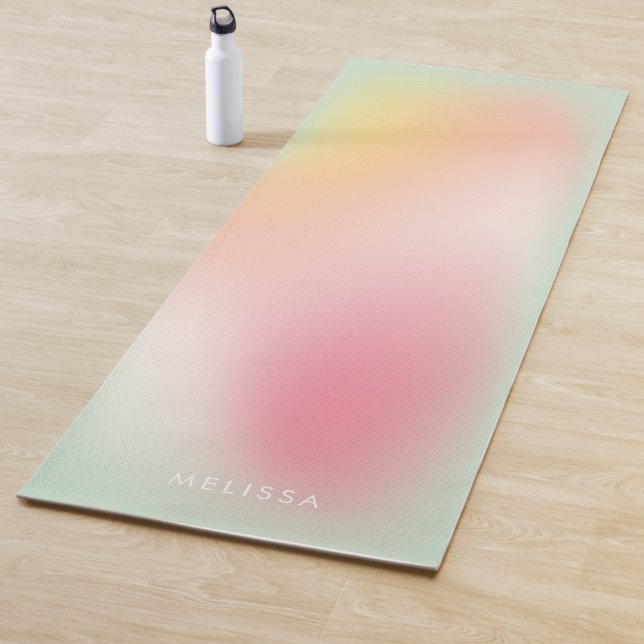 Moderne Pink Mint Pastel Ombre Gradient Fitness Yogamatte (Beispiel)