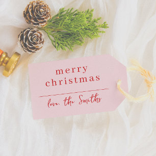 Moderne pink & Red Whimsical Weihnachtsfamilie Geschenkanhänger