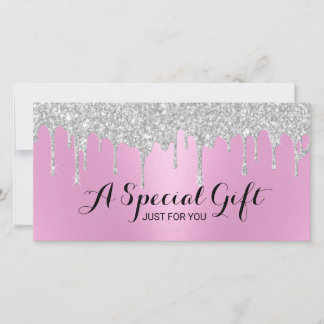 Moderne Pink & Silver Tropfens Salon Geschenkgutsc
