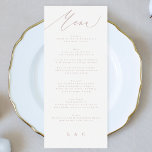 Moderne Pink Taupe Calligrafy Wedding Menükarte<br><div class="desc">schlankes Menü,  um der Sammlung zu entsprechen *Wenn Sie mehr Papieroptionen wünschen,  kann dieses Design in ein schlankes Programm übertragen *oder für weitere Hilfe kontaktieren Sie mich</div>