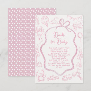 Moderne Pink Toile de Jouy Bücher für Kinder Einladung