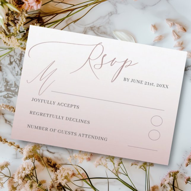 Moderne Pink-UAWG-Kalligrafie-Hochzeit RSVP Karte (Von Creator hochgeladen)