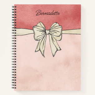 Moderne Pink- und Crembow-Bridesmaier Notizbuch